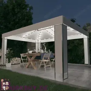 Gartenzelt   Partyzelt   Pavillon mit LED 3x4m (Verschiedene Farben)