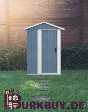 Geräteschuppen aus verzinktem Stahl 126x97,5x177cm (Verschiedene Farben)