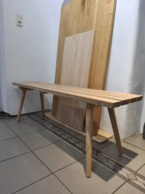 Gartenbank aus Eichenholz massiv Neu Länge 140cm Höhe 47cm