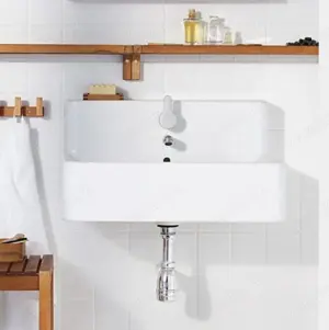 IKEA  NN Design 70er Jahre Waschtisch Waschbecken 60 x 45 cm weiß - guter Zustand Bild 9