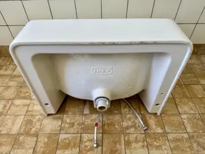 IKEA  NN Design 70er Jahre Waschtisch Waschbecken 60 x 45 cm weiß - guter Zustand Bild 2
