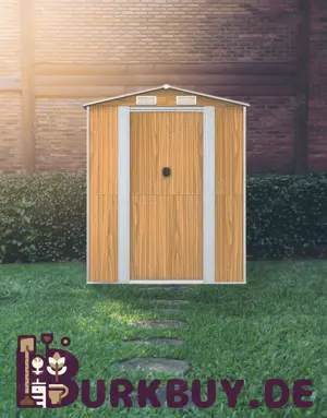 Geräteschuppen Hellbraun verzinkter Stahl 1-10m Länge (12Größen)