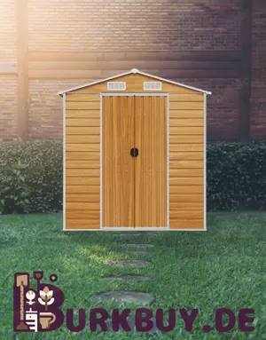Geräteschuppen Hellbraun aus verzinktem Stahl 1,3-9,8m Länge (11Größen)