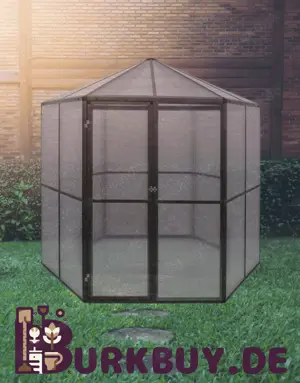 Eckiges Gewächshaus aus Aluminium & Polycarbonat