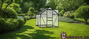 Gewächshaus Anthrazit mit Fundamentrahmen aus Aluminium & Polycarbonat (7Größen)