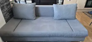 Schlafsofa grau mit Stauraum
