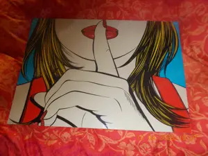 Deborah Azzopardi - Ssshh - Pop Art - Bild - 48 cm x 68 cm - Ikea Solmyra