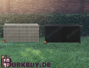 Gartenbox aus Poly-Rattan mit Rollen (Verschiedene Farben)