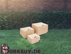3 Teiliges Gartenbox-Set aus massiven Kiefernholz (Verschiedene Farben)