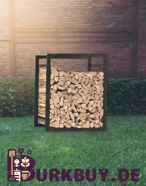 Brennholzregal Mattschwarz aus pulverbeschichteten Stahl (Verschiedene Größen)