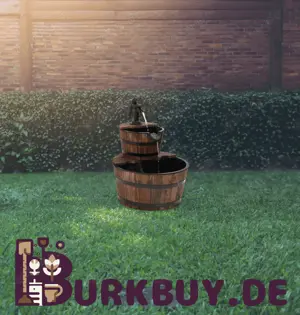 Gartenbrunnen mit Pumpe aus massiven Tannenholz