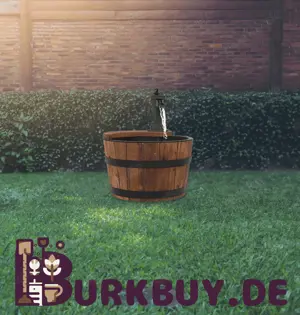 Gartenbrunnen mit Pumpe aus massiven Tannenholz