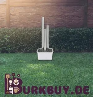 Gartenbrunnen Silbern aus Edelstahl mit LED (Verschiedene Größen)