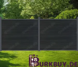 Zaunelement aus WPC 1,73-17,37m Lang 1,86m Hoch Anthrazit (Verschiedene Größen)