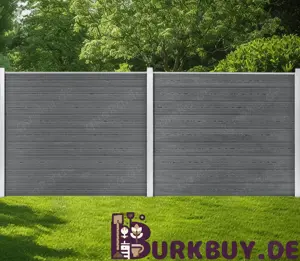 Zaunelement Set aus WPC Grau (Verschiedene Größen)