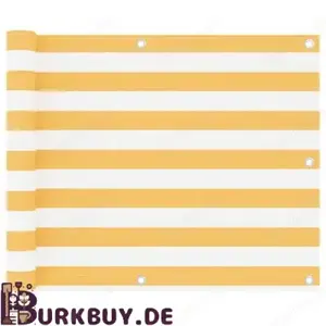 Sichtschutz   Balkonsichtschutz aus Oxfordgewebe Gelb & Weiß (Verschiedene Größen)