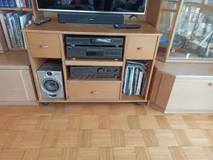 Fernsehtisch Phonotisch Fernseher Video TV Tisch Kommode mit Fächern und für Stereoanlage Lowboard Bild 2