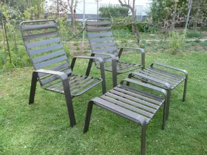 Gartensessel mit Hocker - Gartenmöbel Bild 4