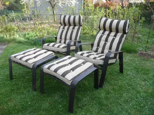 Gartensessel mit Hocker - Gartenmöbel Bild 2