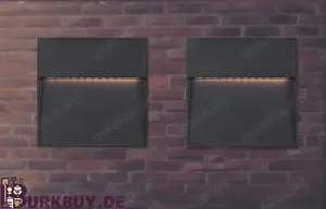 Außenwandleuchten 2 Stück aus Gussaluminium LED Quadratisch