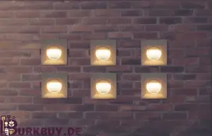 6Stk. Außenwandleuchten LED 5 W Silbern Quadratisch