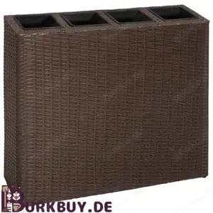 1 2Stk. Blumenkübel aus Poly Rattan mit 4 herausnehmbaren Töpfen (4Farben)