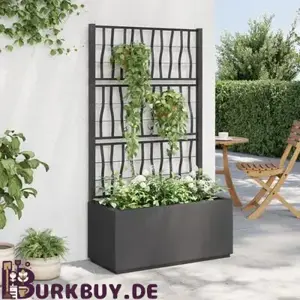 Pflanzkübel mit Rankgitter aus PP in Holzoptik 80L 80x36x140cm (3Farben)