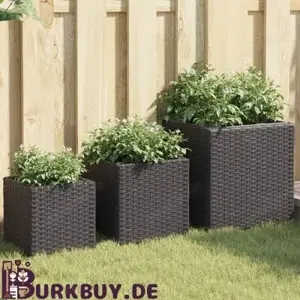 3-tlg. Pflanzenkübel-Set aus Poly Rattan (3Farben)