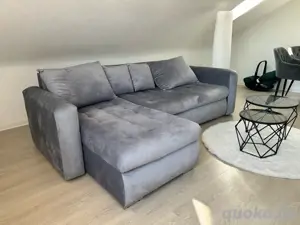 Couch grau samt