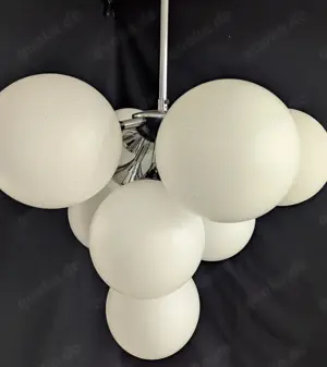 Chrom & Opalglaslüster   Original 60er 70er Jahre