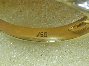 Ring Größe 18,4 - 58 750 - 18K Gold mit 7 Diamanten, massiv Bild 8