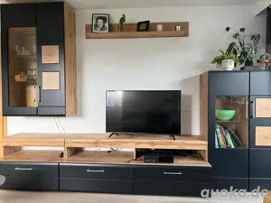 Wohnwand schwarz holz