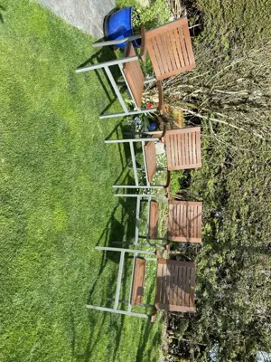 4 MBM Sessel, Alu pulverbeschichtet, Bankiraiholz