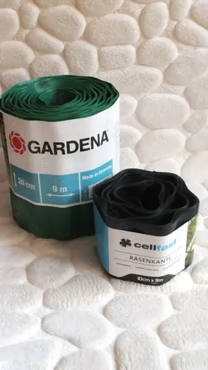 Gartenzubehör Cellfast Rasenkante schwarz + Gardena Beeteinfassung grün Neu Kunststoff