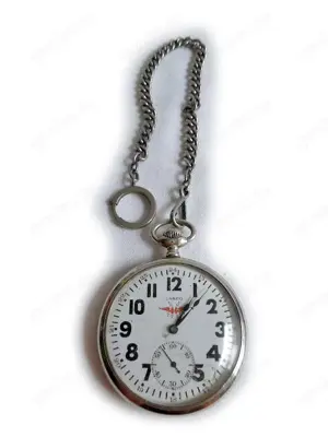 Große Eisenbahnertaschenuhr von Lanco