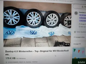 Dunlop 4 X Winterreifen - Top -Original  für WV Skoda Audi etc.