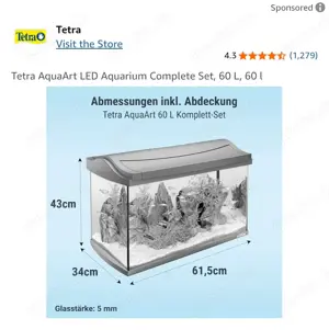 Aquarium Tertra 60l mit Unterschrank Bild 4