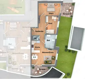 3,5 Zimmer-Wohnung: 100 m , 2 Terrassen, Garten, Erstbezug 2  Wangen bei Göppingen kaufen