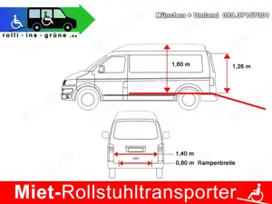 Miet-Rollstuhltransporter VW Bus behindertengerecht Rollstuhlrampe Rollstuhl Bild 5