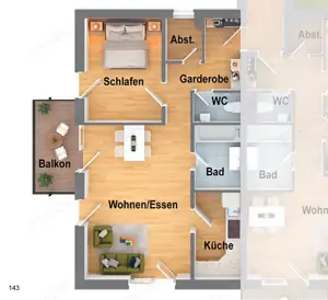 2,5-Zi.-Whg. (73 m ) mit Balkon, sep. WC & Keller in 73117 Wangen bei Göppingen kaufen  
