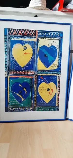Bilder mit Rahmen 50x70 Drucke, Herzen