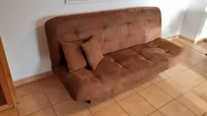 Schlafcouch braun Wildlederoptik