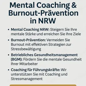 Mental Coaching & Burnout-Prävention in NRW   Ihre Lösung für mentale Stärke