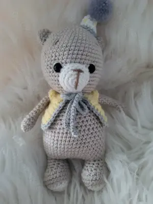 Amigirumi Häkeltier Konrad Teddybär ca.22 cm Geschenk Handarbeit Deko Geburtstagbär