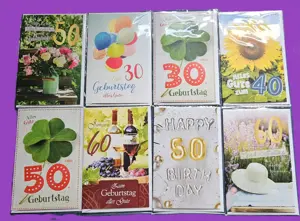 Geburtstagskarten mit weißem Umschlag (8x) Versand kostenlos