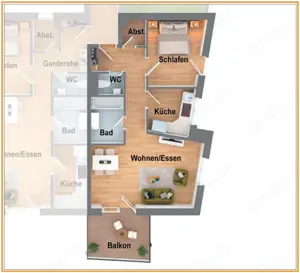 2-Zi.-Whg. (68 m ) mit Balkon, sep. WC & Keller, in 73117 Wangen bei Göppingen kaufen