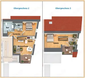 3,5-Zi.-Maisonette-Wohnung (92 m ) mit 2 Balkonen, Tageslichtbad, 2 WC & Keller in 73117 Wangen be