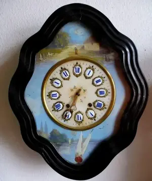 3 Antike Uhren Wanduhren - Tausch gegen altes Ölgemälde mit Rhein oder Lahnansicht Bild 1