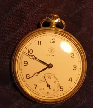 Junghans Astra Handaufzug Taschenuhr von Uropa - Vintage Bild 6