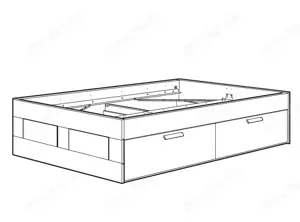 IKEA BRIMNES Bettgestell mit Schubladen, weiß, 140x200 cm